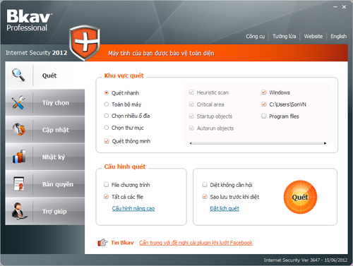  Bkav 2012 tích hợp công nghệ Anti Keylogger GiaoDienBkav2012500